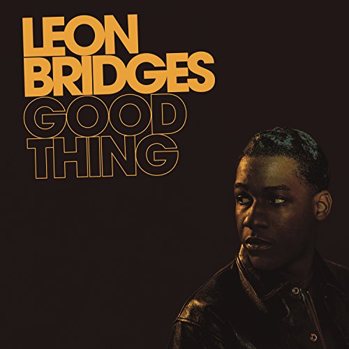 Leon Bridges album cover with artist name and title text against a dark background.