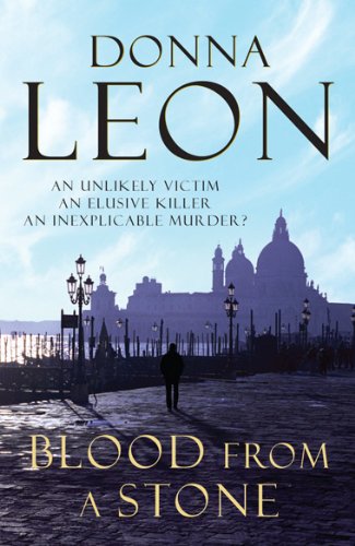 Book cover: Venice skyline with a lone figure, title “Blood From A Stone”.
