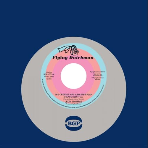 Vinyl record label with pink and blue text: "The Creator Has A Master Plan.