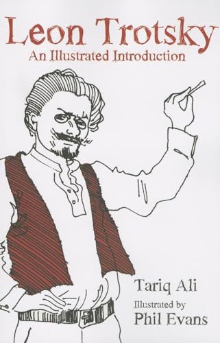 Book cover featuring a sketched portrait of Leon Trotsky with raised hand.
