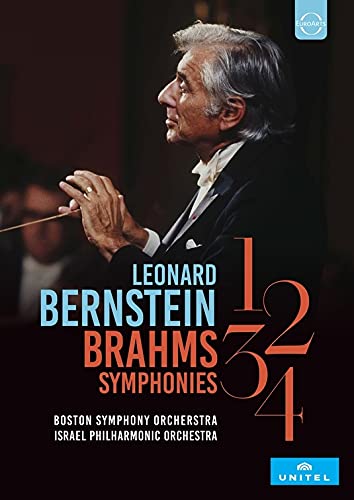 DVD cover featuring conductor Leonard Bernstein in profile, with text "Bernstein Brahms.