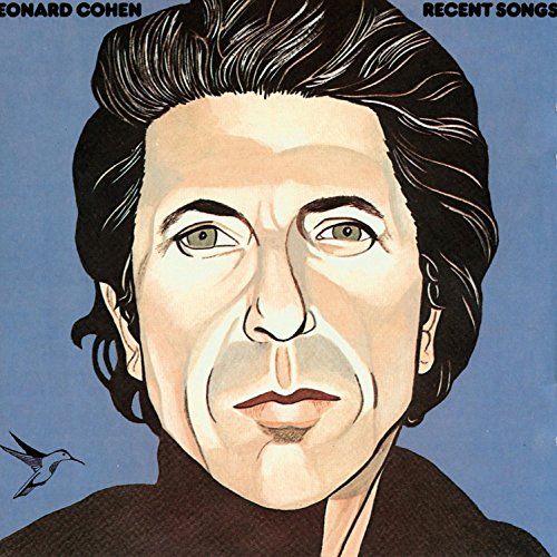 Portrait of Leonard Cohen on album cover, with a hummingbird.