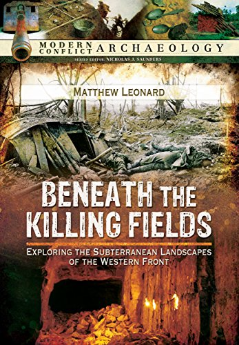 Book cover depicting a WWI trench and archaeological finds.