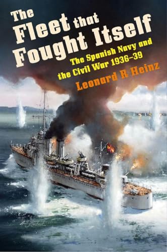 Book cover depicting a warship at sea with smoke and waves.