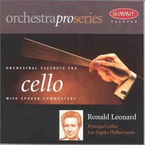 CD cover for “Orchestrapro: Cello” featuring a cellist’s hand and portrait.