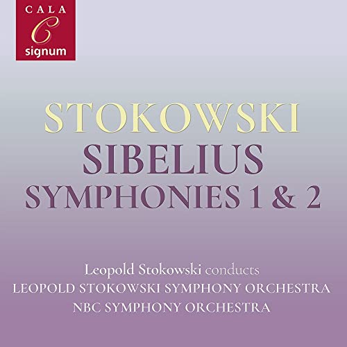 CD cover for Stokowski conducting Sibelius symphonies 1 & 2.