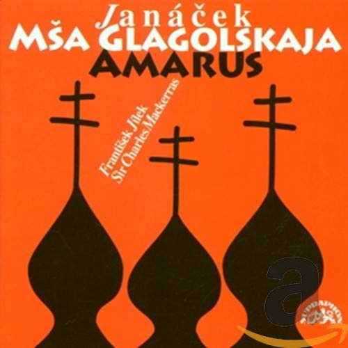 Orange CD cover with three dark shapes resembling crosses.