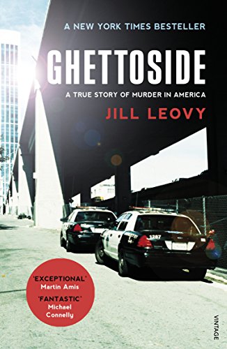 Book cover for "Ghettoside" with police cars and city buildings.