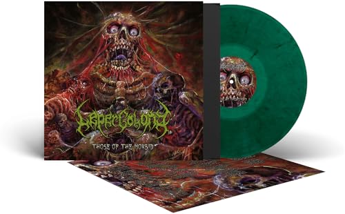 Leper Colony vinyl record with green marbled disc and gruesome skeletal album cover art.