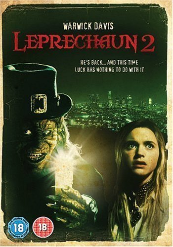 Leprechaun 2 DVD cover featuring a monstrous leprechaun and a young woman.