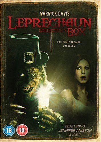 DVD cover featuring a leprechaun and a woman, with "Leprechaun Collector's Box" title.