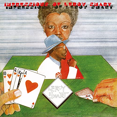Album cover for “Impressions of Leroy Smart” featuring portraits and playing cards.