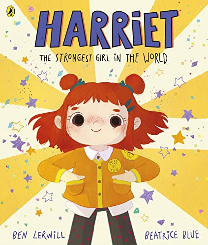 Book cover featuring a red-haired girl standing against a yellow starburst background.