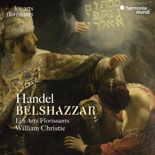 CD cover for Handel’s Belshazzar, featuring a painting of a regal figure.