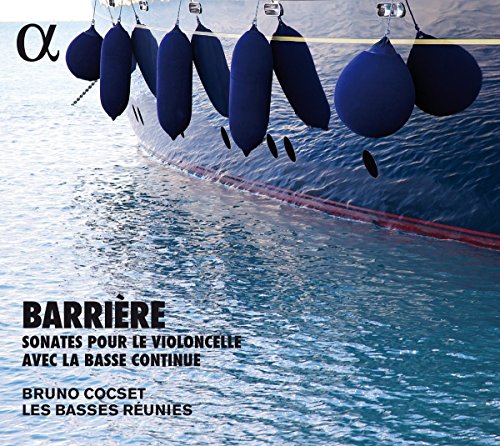 "CD cover featuring a boat with purple buoys on calm blue water."