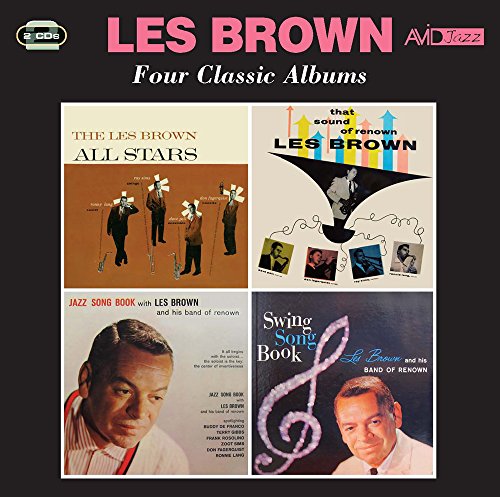 "CD cover featuring four classic Les Brown album covers on a black background."