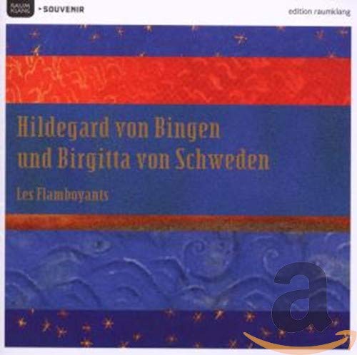 CD cover for “Les Flamboyants” by Hildegard von Bingen, blue and red.