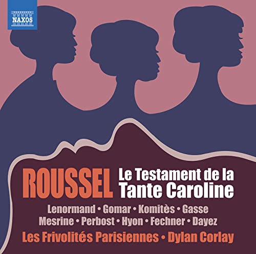 CD cover with silhouettes of women’s profiles and red text: “Roussel.”