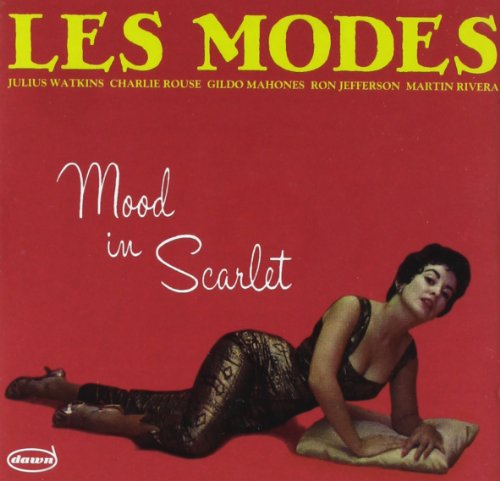 Red album cover featuring a reclining woman and text “Mood in Scarlet.”