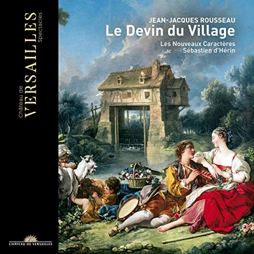 "CD cover with pastoral scene, people and animals, and a stone building."