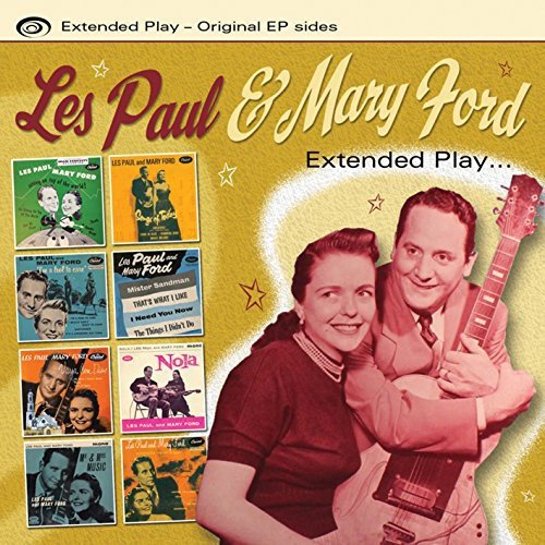 "CD cover featuring Les Paul and Mary Ford, with vintage EP album art."