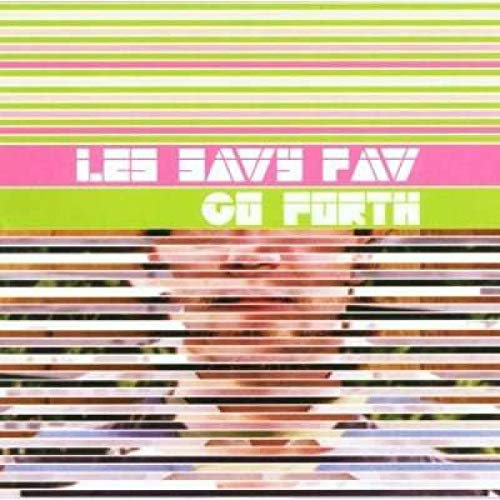 CD cover for Les Savy Fav’s “Go Forth” with colorful stripes and a face.