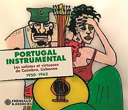 CD cover with colorful, stylized illustrations of Portuguese people and instruments.