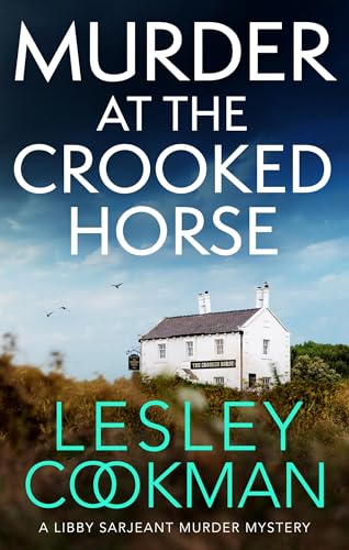 Book cover: “Murder at the Crooked Horse” with a rural pub illustration.