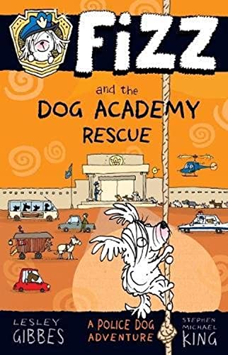 Book cover illustration of a white dog climbing a rope in front of academy.