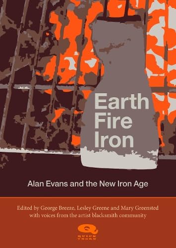 Book cover with grey blacksmith’s tool against an orange, abstract background.