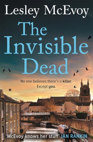Book cover: "The Invisible Dead" with a townscape and birds in flight.