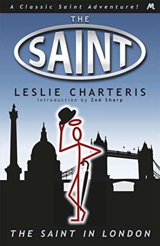 Book cover featuring a stick figure with a halo and umbrella against London landmarks.