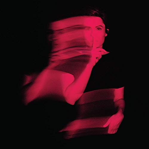 Red and black album cover featuring a woman with a blurred face.