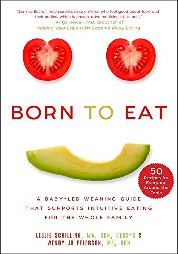 Book cover with tomatoes, avocado, and title “Born to Eat.”