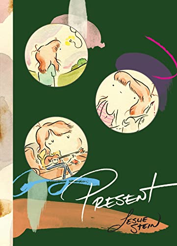 Book cover, "Present" by Jesse Stein, with illustrated figures in circles.