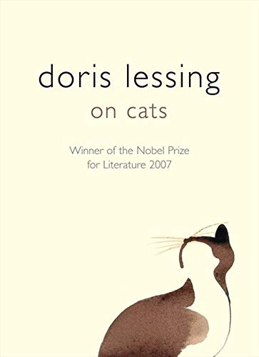 Book cover titled On Cats by Doris Lessing with a watercolor illustration of a cat.