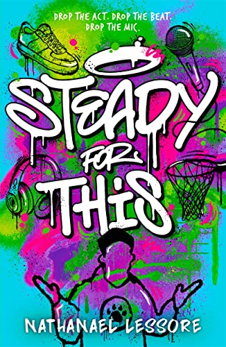 Book cover with vibrant graffiti-style lettering and images of music, sports.