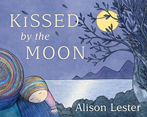 Book cover: child sleeping, moonlit landscape, watercolor illustration.