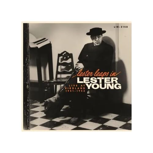 Black and white album cover featuring jazz musician Lester Young in a hat.