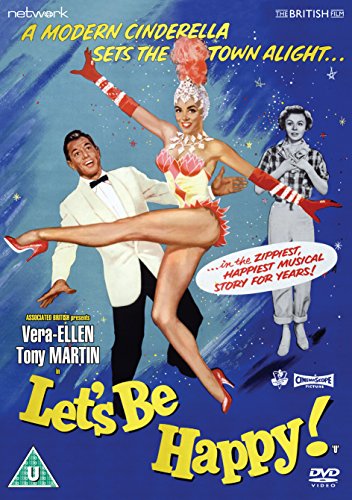 DVD cover for "Let's Be Happy" featuring Vera-Ellen in a red costume.