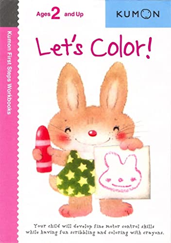 A smiling rabbit holds a crayon and a colored picture of a bunny.