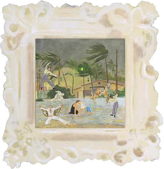 Collage album cover depicting figures in a flooded, tropical street.