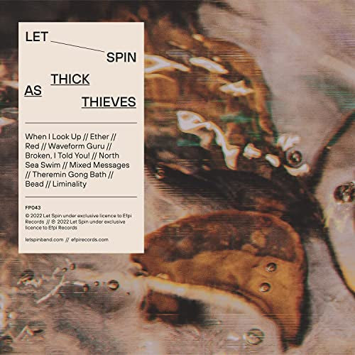 CD cover for Let Spin’s “Thick As Thieves” with abstract face imagery.