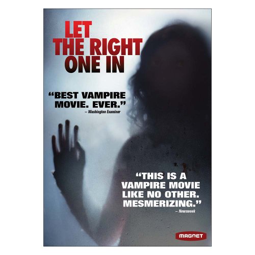 DVD cover for "Let The Right One In" featuring a shadowy figure.