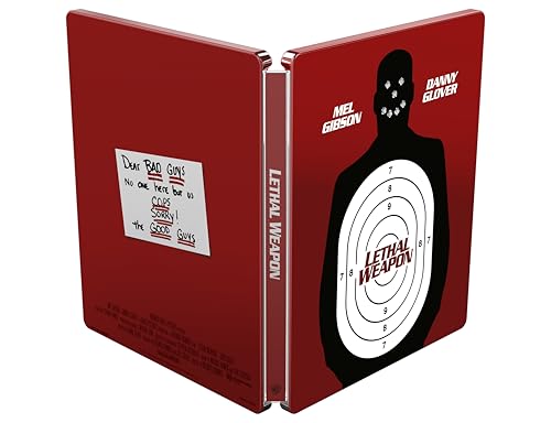 Red "Lethal Weapon" Blu-ray case with target graphic and text.