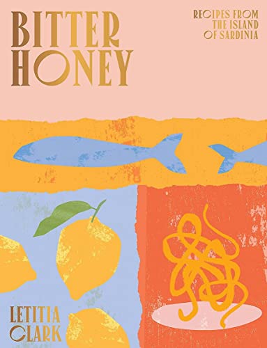 Book cover with illustrated fish, citrus, pasta, and bold typography.