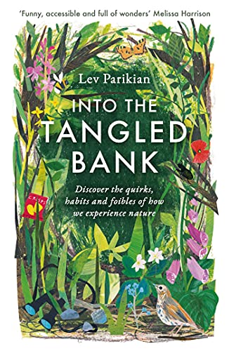 Book cover for Into the Tangled Bank featuring colorful illustrations of nature and wildlife.
