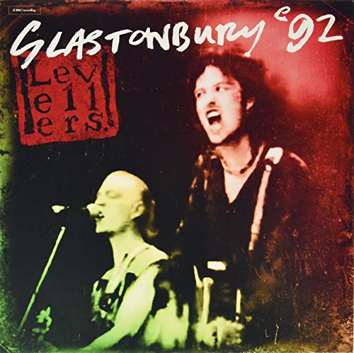 Levellers album cover, "Glastonbury '92", featuring two singers performing.