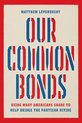 Book cover with red, white, and blue text: "Our Common Bonds.