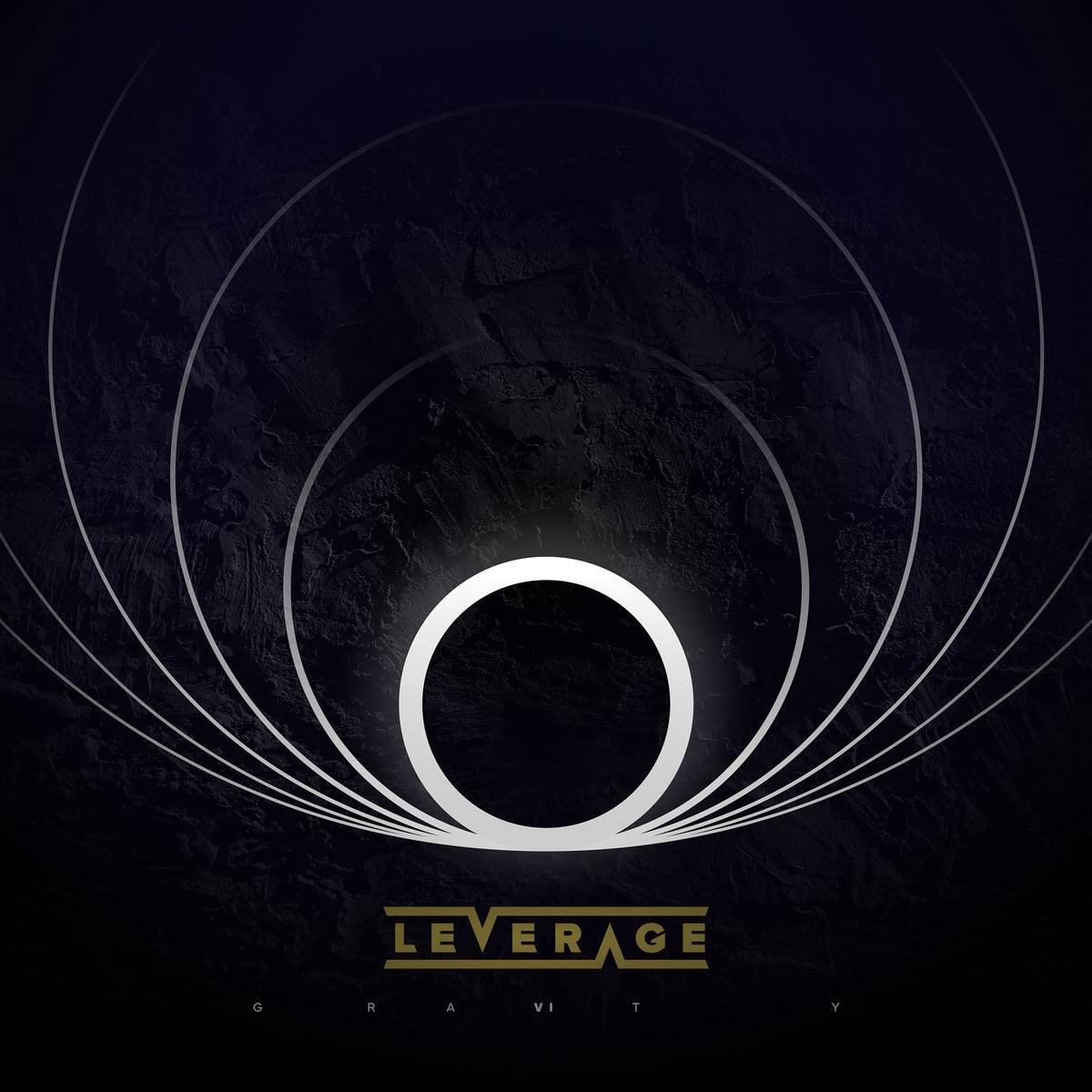 CD cover for Leverage’s “Gravity” with black and white abstract design.